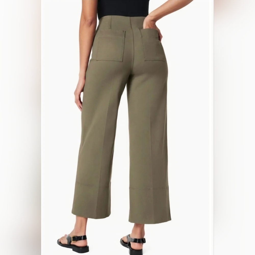 NWT Spanx Stretch Twill Cropped Wide Leg Pants in Sage Green 3X - Picture 2 of 16